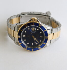 Rolex Pre-Owned Two Tone Rolex Submariner w/ Blue Dial
