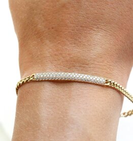 American Jewelry 14k Yellow Gold .76ctw Diamond Curb Link Chain Bracelet