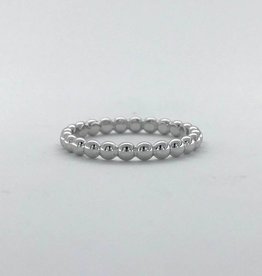 American Jewelry Sterling Silver Beaded Eternity Stackable Band (Size 5)