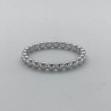 American Jewelry Sterling Silver Beaded Eternity Stackable Band (Size 5)