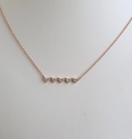 American Jewelry 14k Rose Gold .15ctw Diamond Zig Zag Bar Necklace