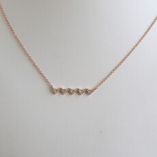 American Jewelry 14k Rose Gold .15ctw Diamond Zig Zag Bar Necklace