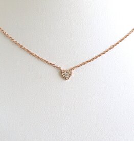 American Jewelry 14k Rose Gold .08ctw Diamond Teeny Tiny Heart Necklace