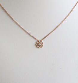 American Jewelry 14k Rose Gold .15ctw Diamond Circle Petite Necklace