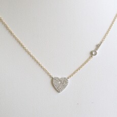 American Jewelry 14k White Gold .15ctw Diamond Pave Lock & Key Necklace