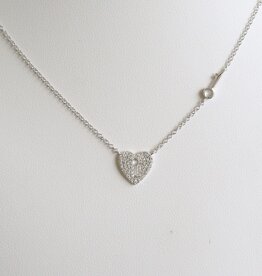 American Jewelry 14k White Gold .15ctw Diamond Pave Lock & Key Necklace