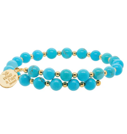 Wind & Fire Jewelry Turquoise Magnesite Gold-Filled Bead Wrap Bracelet