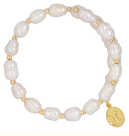 Wind & Fire Jewelry Baroque Pearl Gold-Filled Bead Wrap Bracelet