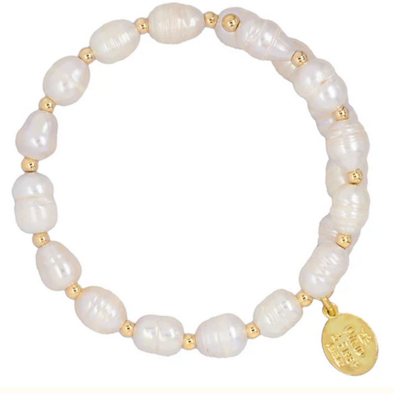 Wind & Fire Jewelry Baroque Pearl Gold-Filled Bead Wrap Bracelet