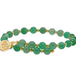 Wind & Fire Jewelry Green Aventurine Gold-Filled Bead Wrap Bracelet