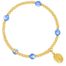 Wind & Fire Jewelry March Birthstone Gold-Filled Bead Wrap Bracelet
