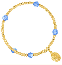 Wind & Fire Jewelry March Birthstone Gold-Filled Bead Wrap Bracelet
