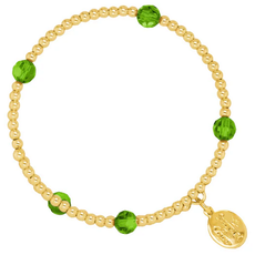 Wind & Fire Jewelry August Birthstone Gold-Filled Bead Wrap Bracelet