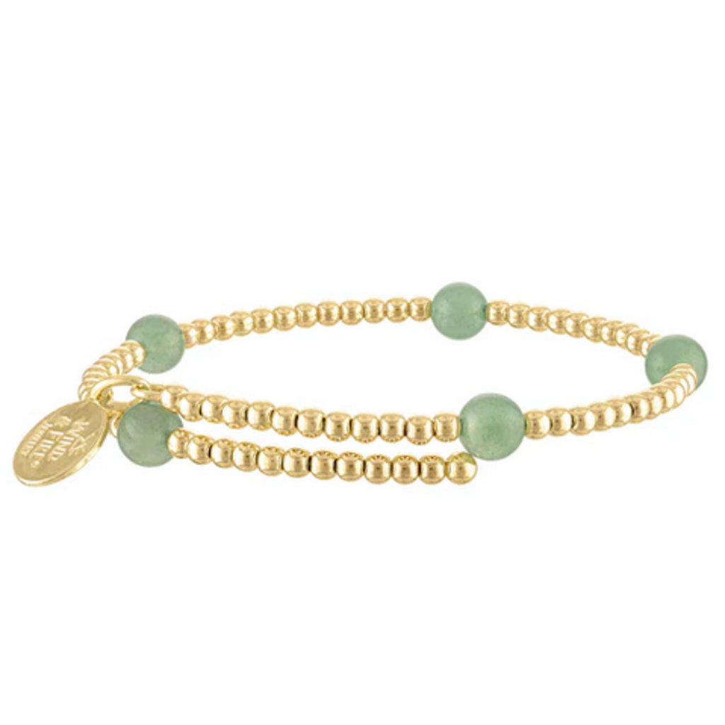 Wind & Fire Jewelry Green Aventurine and Gold-Filled Bead Wrap Bracelet
