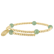 Wind & Fire Jewelry Green Aventurine and Gold-Filled Bead Wrap Bracelet