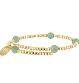 Wind & Fire Jewelry Green Aventurine and Gold-Filled Bead Wrap Bracelet
