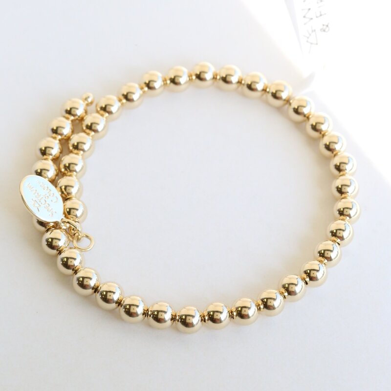 Wind & Fire Jewelry Gold-Filled 4mm Beaded Wrap Bracelet