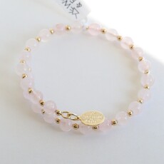 Wind & Fire Jewelry Gold-Filled Rose Quartz Beaded Wrap Bracelet
