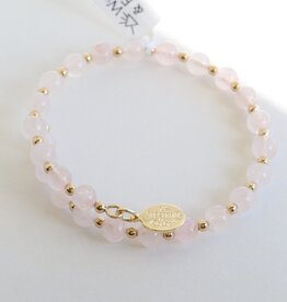Wind & Fire Jewelry Gold-Filled Rose Quartz Beaded Wrap Bracelet