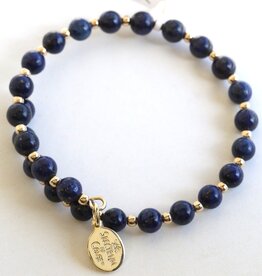 Wind & Fire Jewelry Gold-Filled Lapis Lazuli Beaded Wrap Bracelet