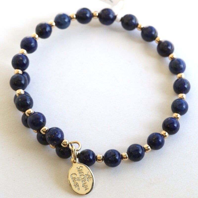 Wind & Fire Jewelry Gold-Filled Lapis Lazuli Beaded Wrap Bracelet