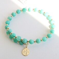 Wind & Fire Jewelry Gold-Filled Seafoam Quartz Beaded Wrap Bracelet