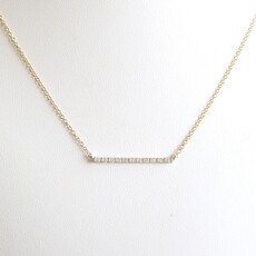 American Jewelry 14k Yellow Gold .18ctw Diamond Horizontal Bar Necklace