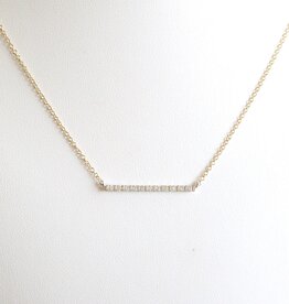 American Jewelry 14k Yellow Gold .18ctw Diamond Horizontal Bar Necklace