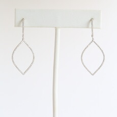 American Jewelry 14k White Gold .43ctw Diamond Open Pear Dangle Earrings