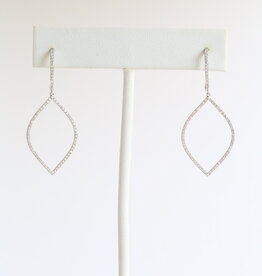 American Jewelry 14k White Gold .43ctw Diamond Open Pear Dangle Earrings