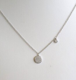 American Jewelry 14k White Gold .40ctw Diamond Double Dangle Necklace