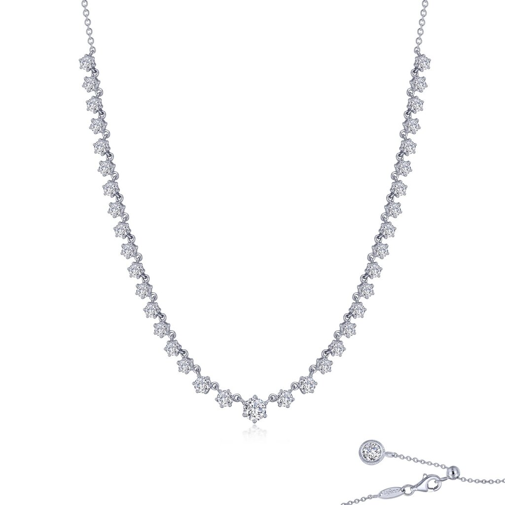 Lafonn Lafonn Sterling Silver w/ Platinum 4.91ctw Diamond Graduated Tennis Necklace