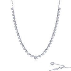 Lafonn Lafonn Sterling Silver w/ Platinum 4.91ctw Diamond Graduated Tennis Necklace