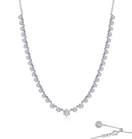 Lafonn Lafonn Sterling Silver w/ Platinum 4.91ctw Diamond Graduated Tennis Necklace