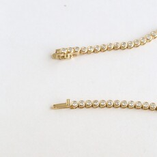 American Jewelry 14k Yellow Gold 2.10ctw Diamond Bezel Tennis Bracelet