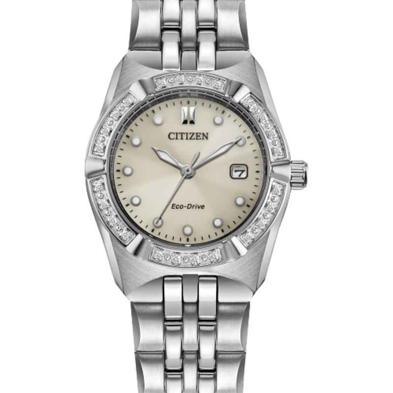 Citizen Citizen Ladies Corso Watch w/ Taupe Dial & Diamond Bezel