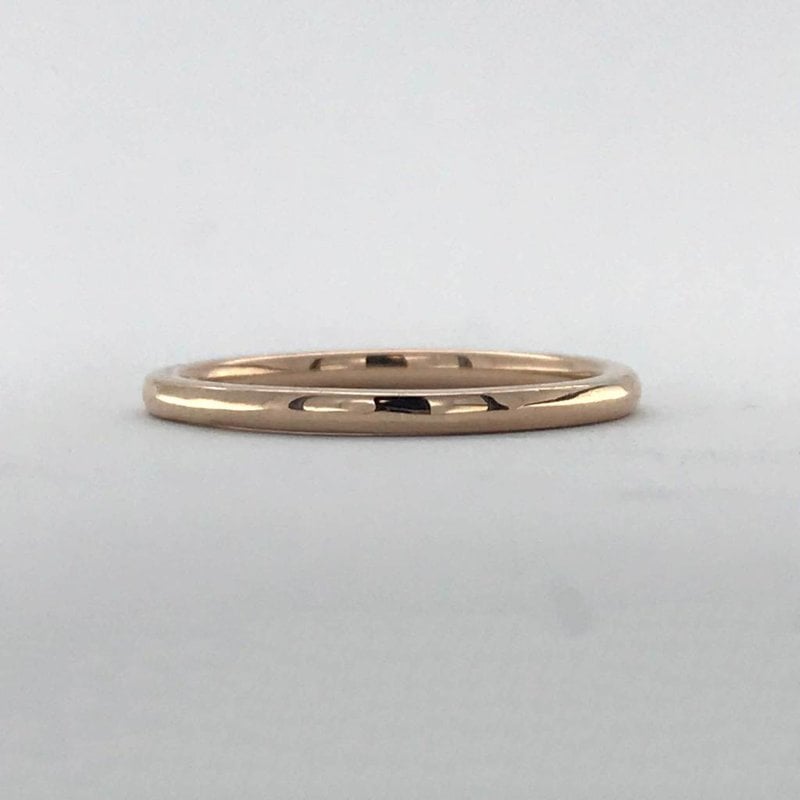 14k Rose Gold Polished 2mm Stackable Band (Size 6)