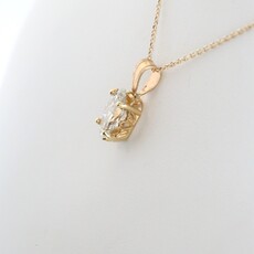 American Jewelry 14k Yellow Gold 1.82ctw H/VS2 Lab Grown Oval Diamond Solitaire Necklace