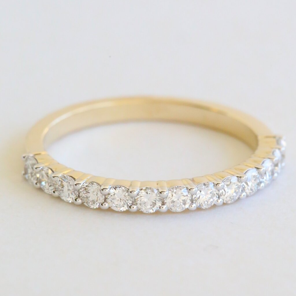 American Jewelry 14k Yellow Gold 1/2ctw Lab Grown Diamond Straight Wedding Band
