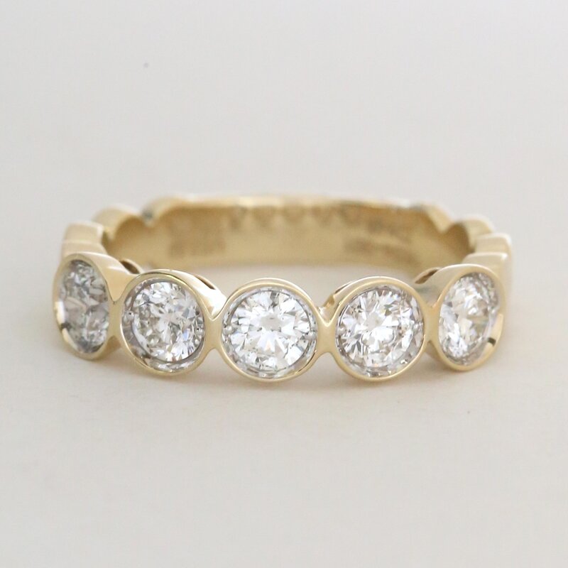 American Jewelry 14k Yellow Gold .33ctw Diamond Bezel Straight Wedding Band