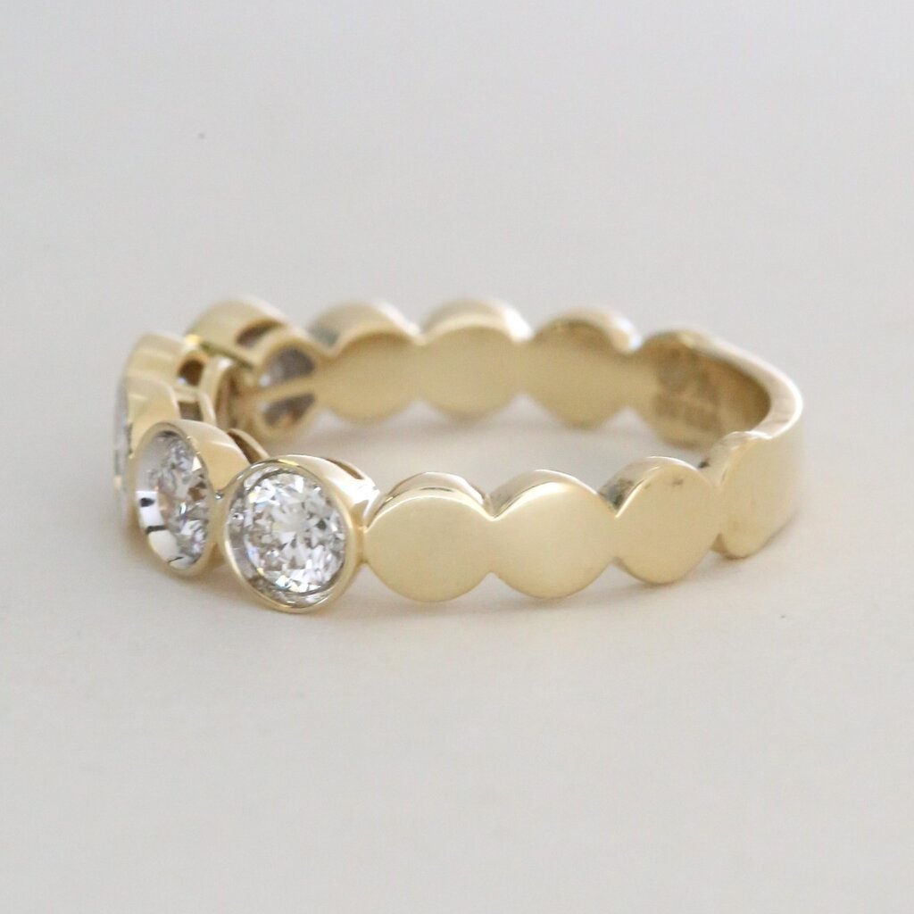 American Jewelry 14k Yellow Gold .33ctw Diamond Bezel Straight Wedding Band