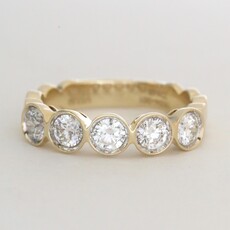 American Jewelry 14k Yellow Gold 1.05ctw Diamond Bezel Wedding Band
