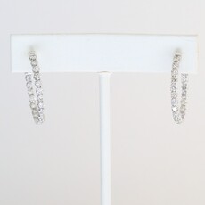 American Jewelry 14k White Gold 1.95ctw Diamond Oval Inside out Hoop Earrings