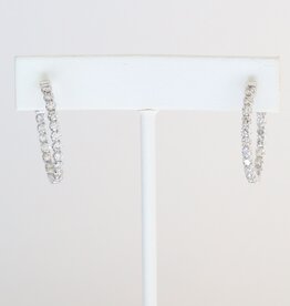 American Jewelry 14k White Gold 1.95ctw Diamond Oval Inside out Hoop Earrings
