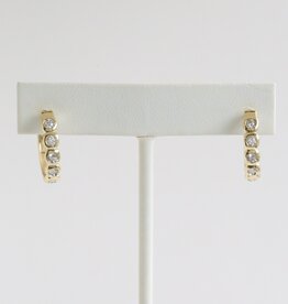 American Jewelry 14k yellow Gold .38ctw Diamond Bezel Hoop Earrings