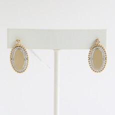 American Jewelry 14k Yellow Gold .40ctw Diamond Oval Beaded Earrings