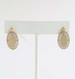 American Jewelry 14k Yellow Gold .40ctw Diamond Oval Beaded Earrings