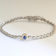 American Jewelry 14k White Gold .21ct Sapphire 1.85ctw Diamond Bracelet