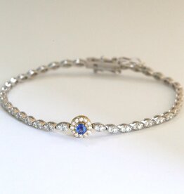 American Jewelry 14k White Gold .21ct Sapphire 1.85ctw Diamond Bracelet
