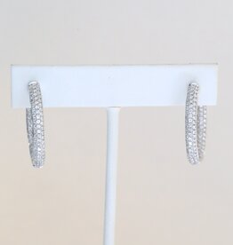 American Jewelry 14k Yellow Gold 2.01ctw Diamond Pave Hoop Earrings